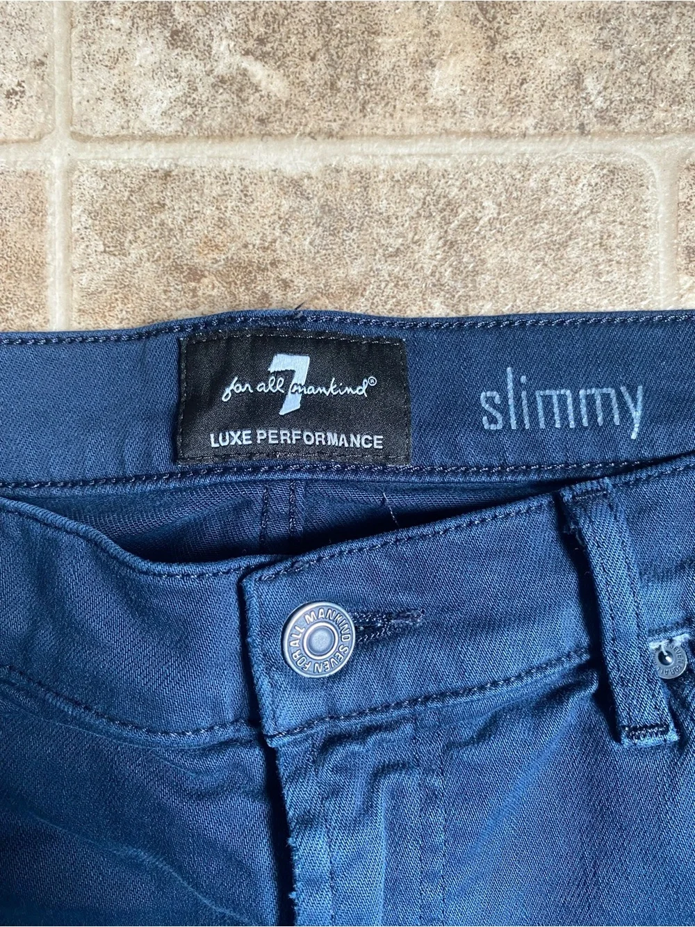 7 For All Mankind Luxe Performance Slimmy V Jeans Mens 34x30 Dark Blue